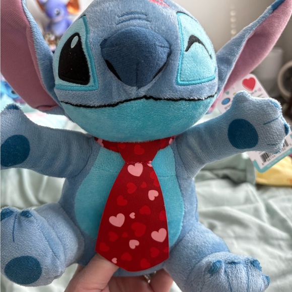 NWT Disney Stitch Plush with Red Heart Tie - Picture 7 of 9